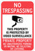 Rflctv No Trespassing NoticeSign 18x12in