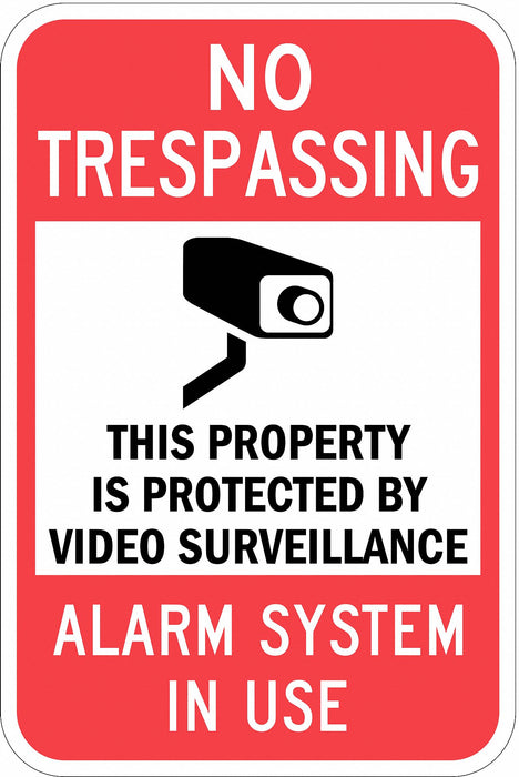 Rflctv No Trespassing Sign 18x12in Alum