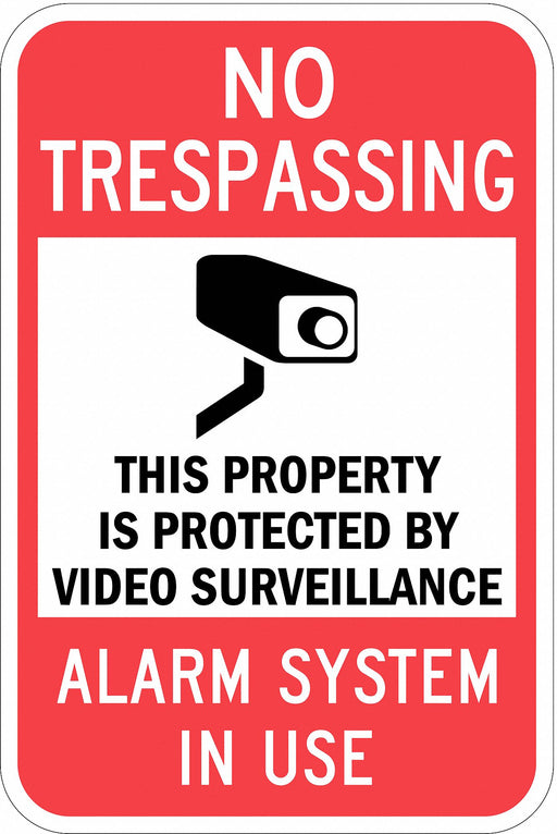Rflctv No Trespassing Sign 18x12in Alum