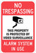 Rflctv No Trespassing Sign 18x12in Alum