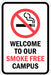 Reflective No Smoking Sign 18x12in Alum