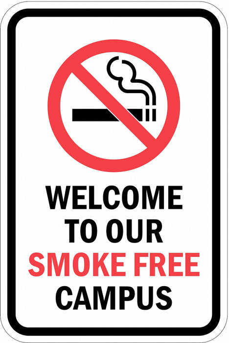 Reflective No Smoking Sign 18x12in Alum