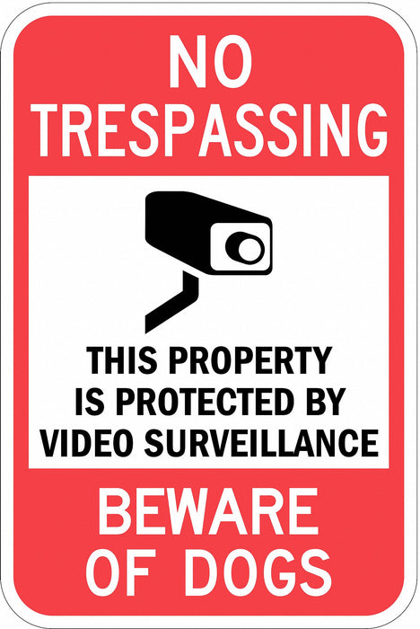 Rflctv No Trespassing Sign 18x12in Alum