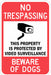 Rflctv No Trespassing Sign 18x12in Alum