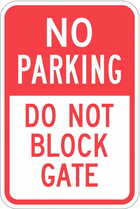 Gate No Parking Sign 18 x 12 