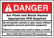 Arc Flash Label 3 1/2 inx5 in Vinyl