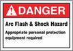 Arc Flash Label 3 1/2 inx5 in Vinyl