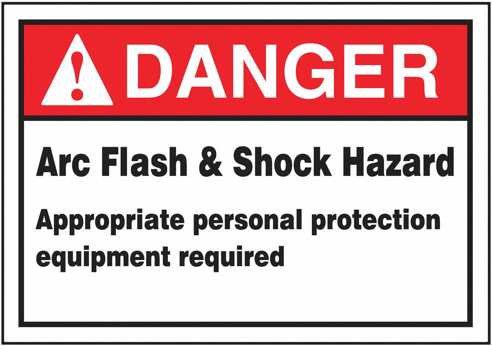 Arc Flash Label 3 1/2 inx5 in Vinyl