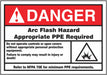 Arc Flash Label 3 1/2 inx5 in Vinyl