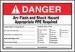 Arc Flash Label 7 in x 10 in Vinyl