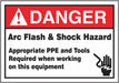 Arc Flash Label 3 1/2 inx5 in Vinyl