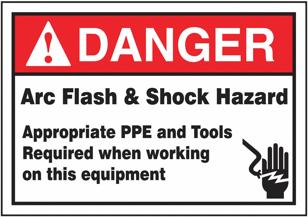 Arc Flash Label 3 1/2 inx5 in Vinyl