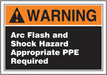 Arc Flash Label 3 1/2 inx5 in Vinyl
