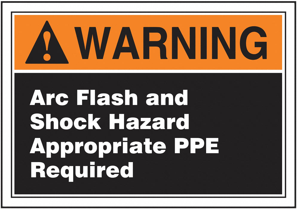 Arc Flash Label 3 1/2 inx5 in Vinyl