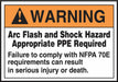 Arc Flash Label 3 1/2 inx5 in Vinyl