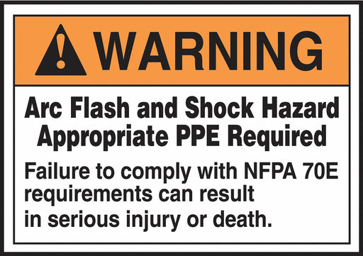 Arc Flash Label 3 1/2 inx5 in Vinyl