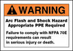 Arc Flash Label 7 inx10 in Vinyl