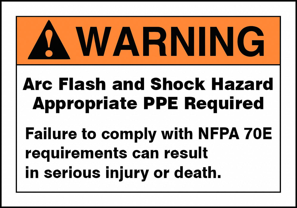 Arc Flash Label 7 inx10 in Vinyl
