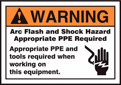 Arc Flash Label 3 1/2 inx5 in Vinyl