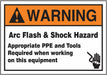 Arc Flash Label 3 1/2 inx5 in Vinyl