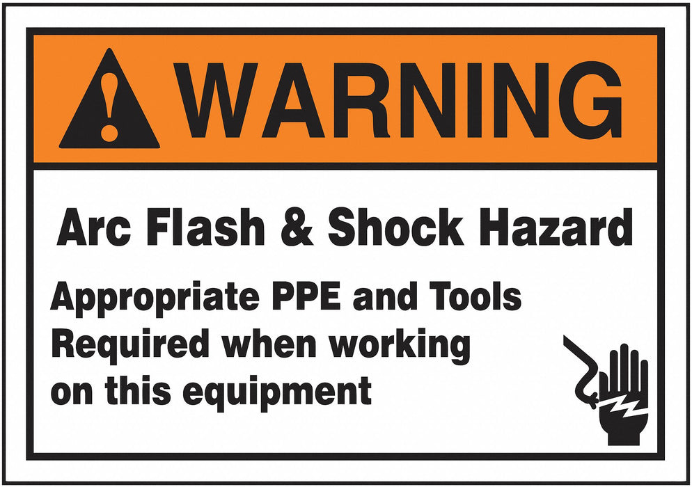 Arc Flash Label 3 1/2 inx5 in Vinyl
