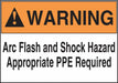 Arc Flash Labels Roll 3.5inx5in PK100