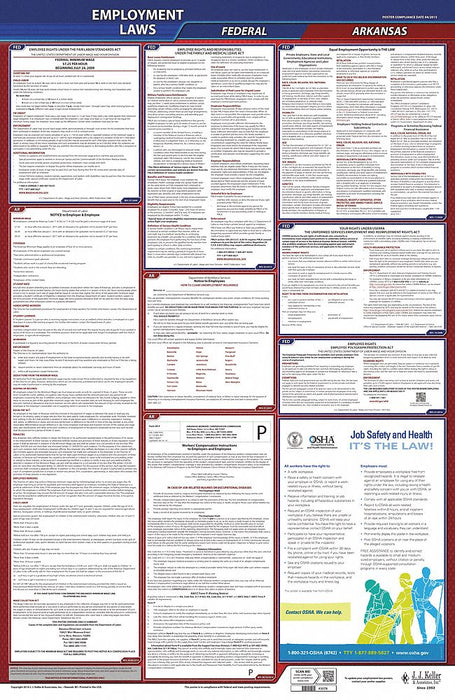 Labor Law Poster English AR Plastic