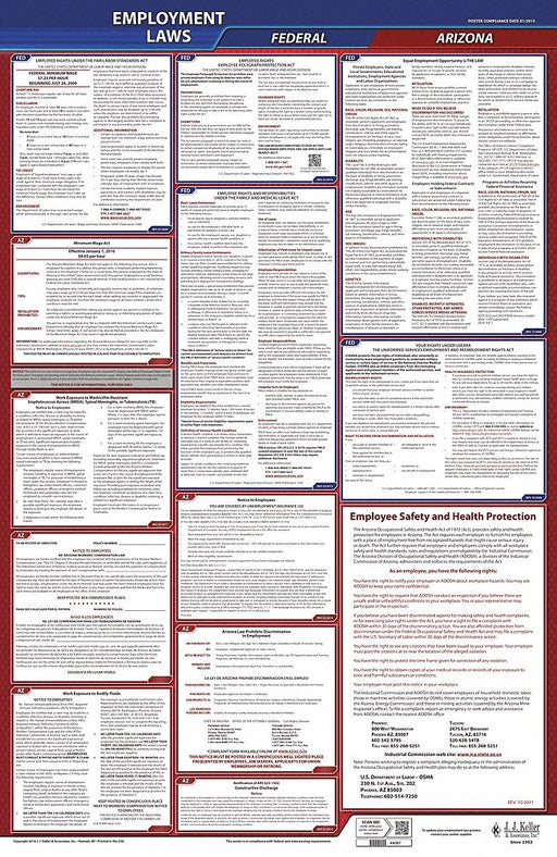 LaborLaw Poster Fed/STA AZ ENG 26inH 3yr