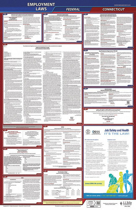 LaborLaw Poster Fed/STA CT ENG 26inH 1yr