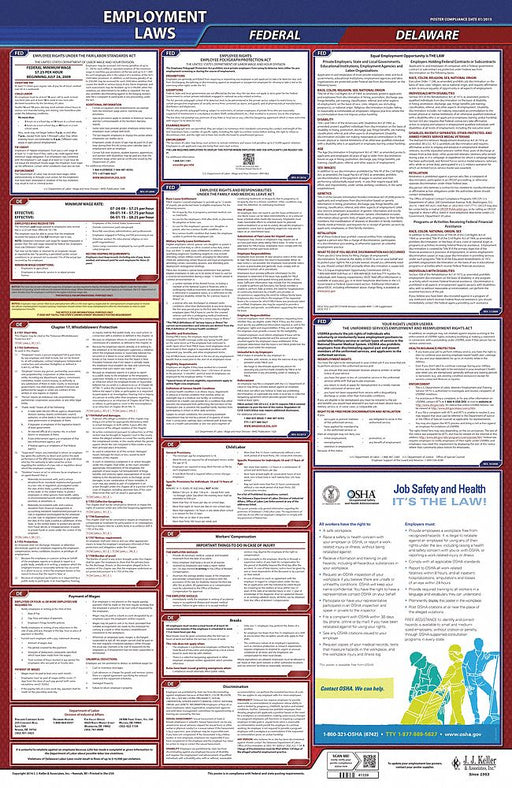 LaborLaw Poster Fed/STA DE ENG 26inH 3yr
