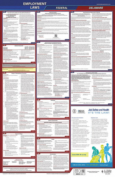 LaborLaw Poster Fed/STA DE ENG 26inH 1yr