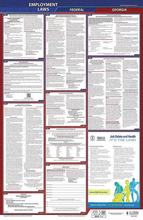 LaborLaw Poster Fed/STA GA ENG 26inH 1yr