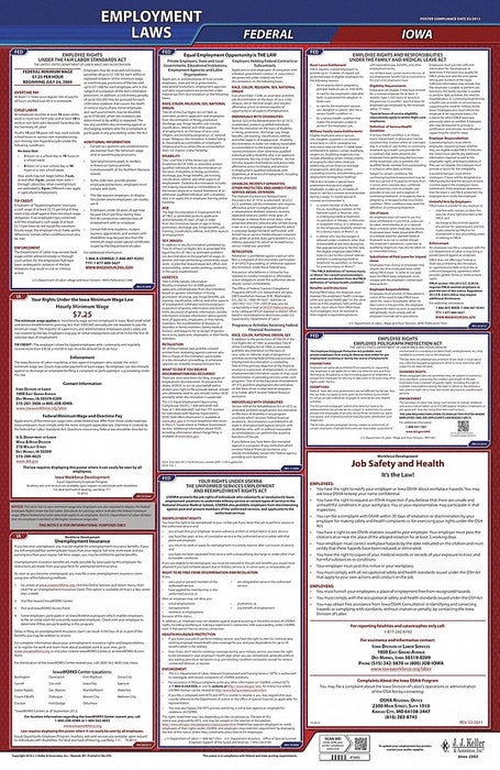 LaborLaw Poster Fed/STA IA ENG 40Wx26inH