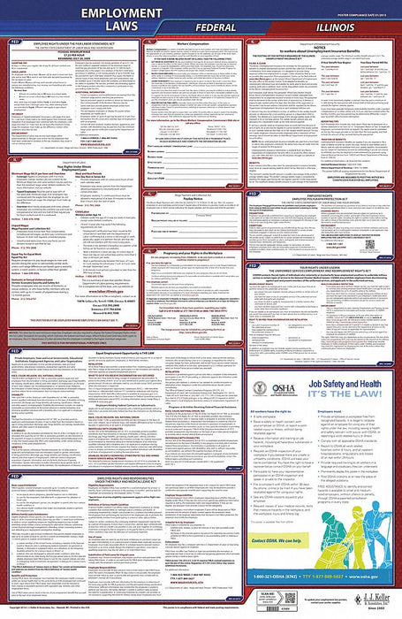 LaborLaw Poster Fed/STA IL ENG 26inH 1yr