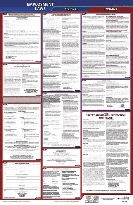 Labor Law Poster English IN Plastic