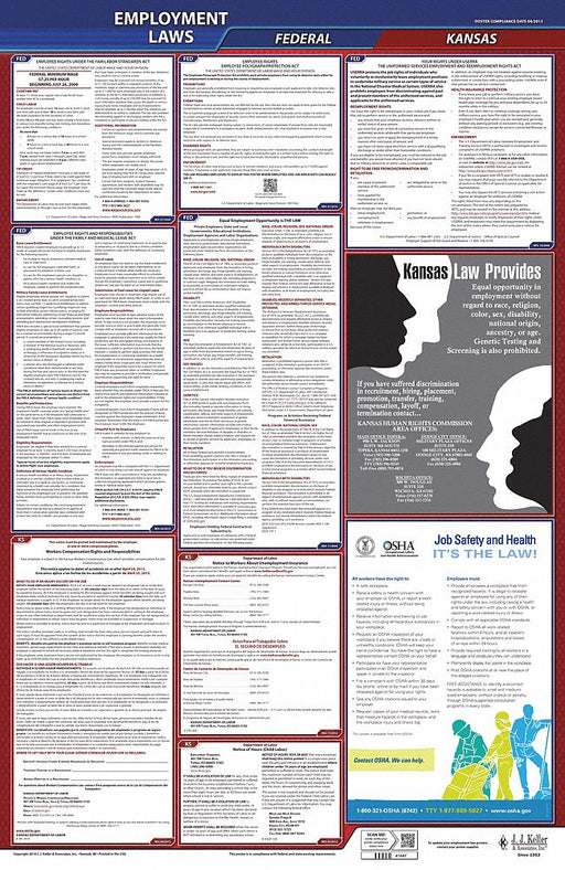 LaborLaw Poster Fed/STA KS ENG 26inH 1yr