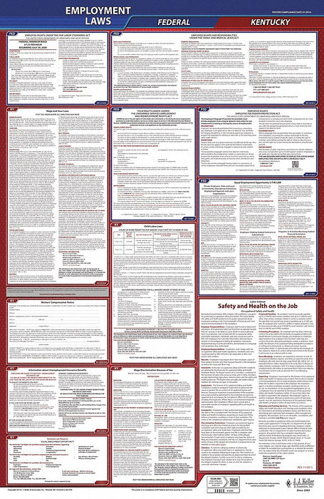 LaborLaw Poster Fed/STA KY ENG 26inH 1yr