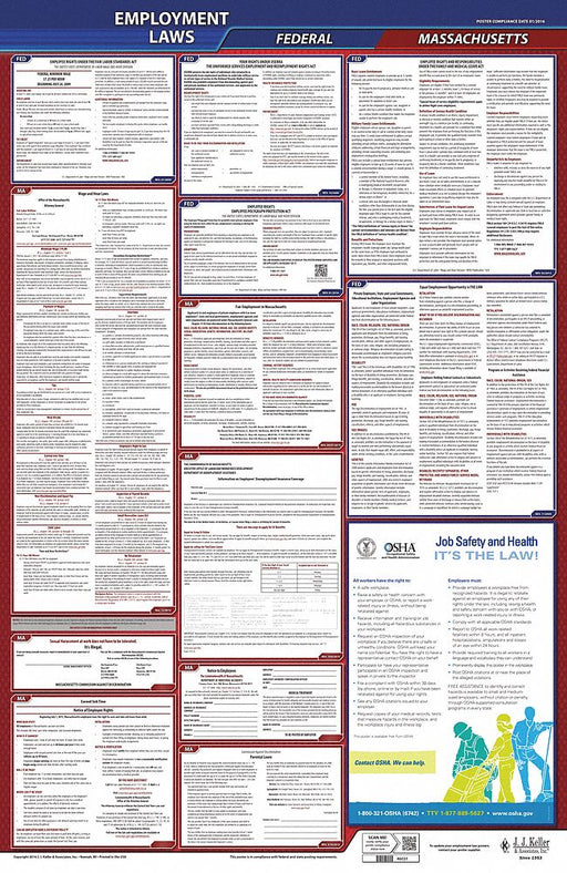 LaborLaw Poster Fed/STA MA ENG 26inH 3yr