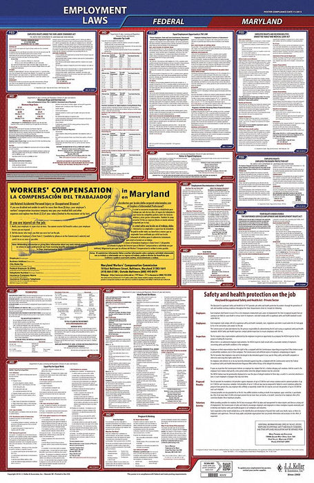 LaborLaw Poster Fed/STA MD ENG 26inH 1yr