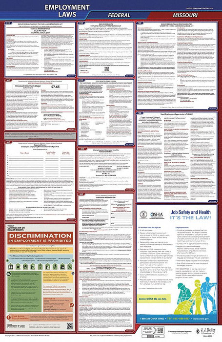 LaborLaw Poster Fed/STA MO ENG 26inH 3yr