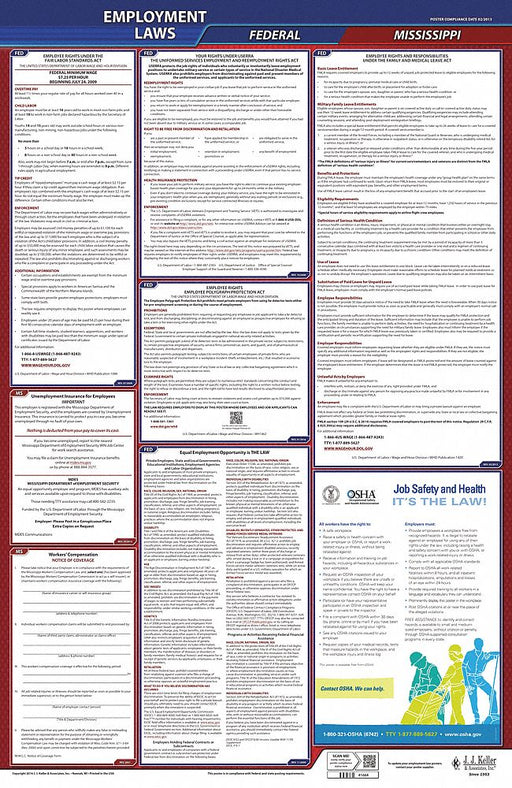 Labor Law Poster English MS Plastic