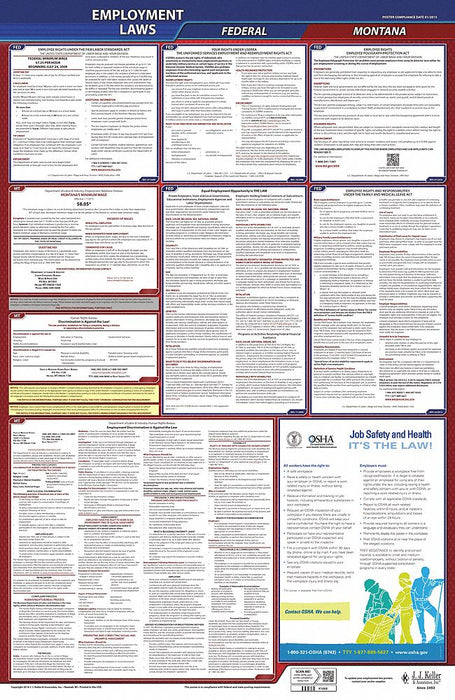 LaborLaw Poster Fed/STA MT ENG 26inH 1yr