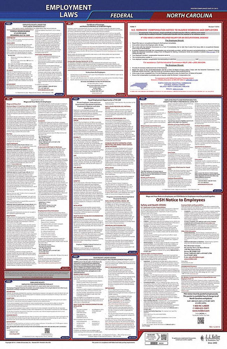 LaborLaw Poster Fed/STA NC ENG 26inH 1yr