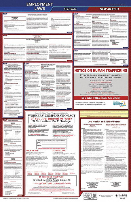 LaborLaw Poster Fed/STA NM ENG 26inH 1yr