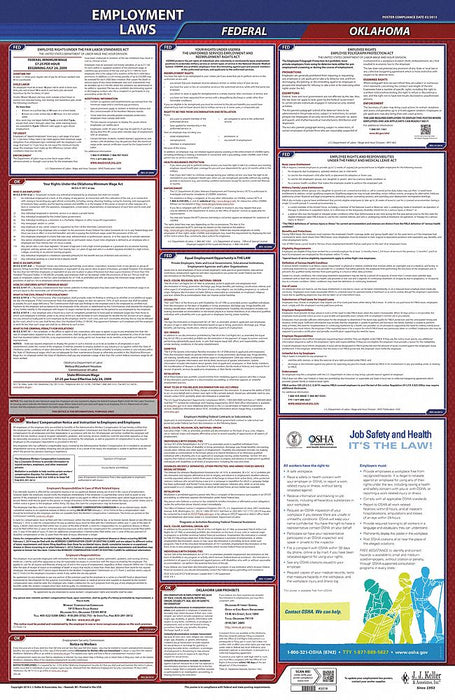 Labor Law Poster English OK Plastic