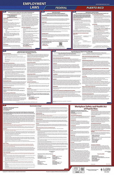 LaborLaw Poster Fed/STA PR ENG 26inH 1yr