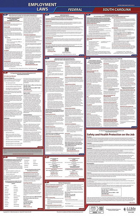 LaborLaw Poster Fed/STA SC ENG 26inH 3yr