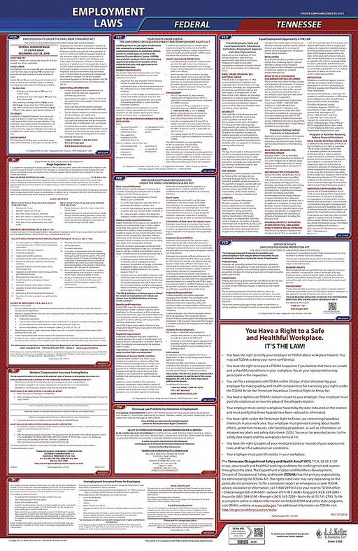 LaborLaw Poster Fed/STA TN ENG 40Wx26inH