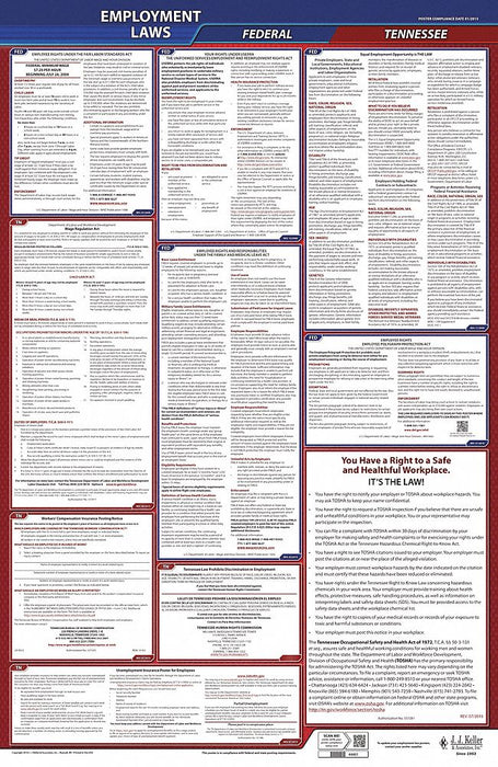LaborLaw Poster Fed/STA TN ENG 26inH 1yr
