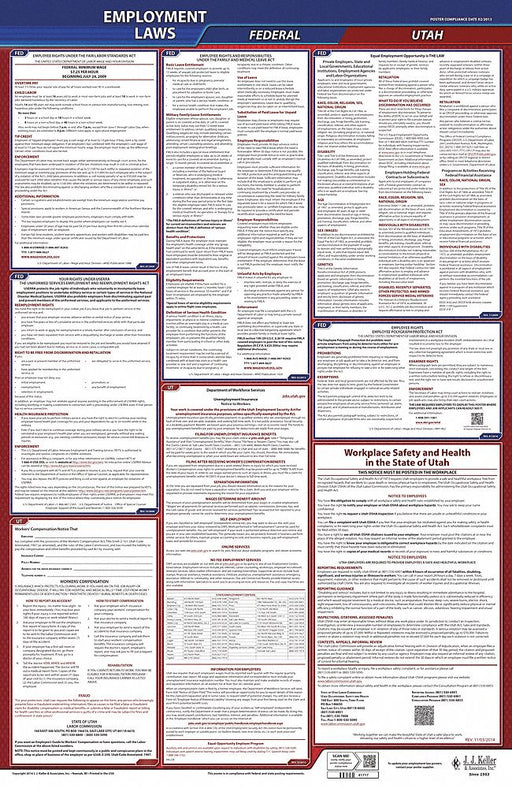 LaborLaw Poster Fed/STA UT ENG 40Wx26inH